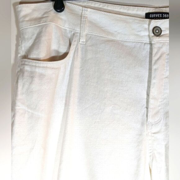 Curves 360 NYJD White High Rise Wide Leg Linen Blend Stretch With Wear Size 16 - Picture 4 of 12